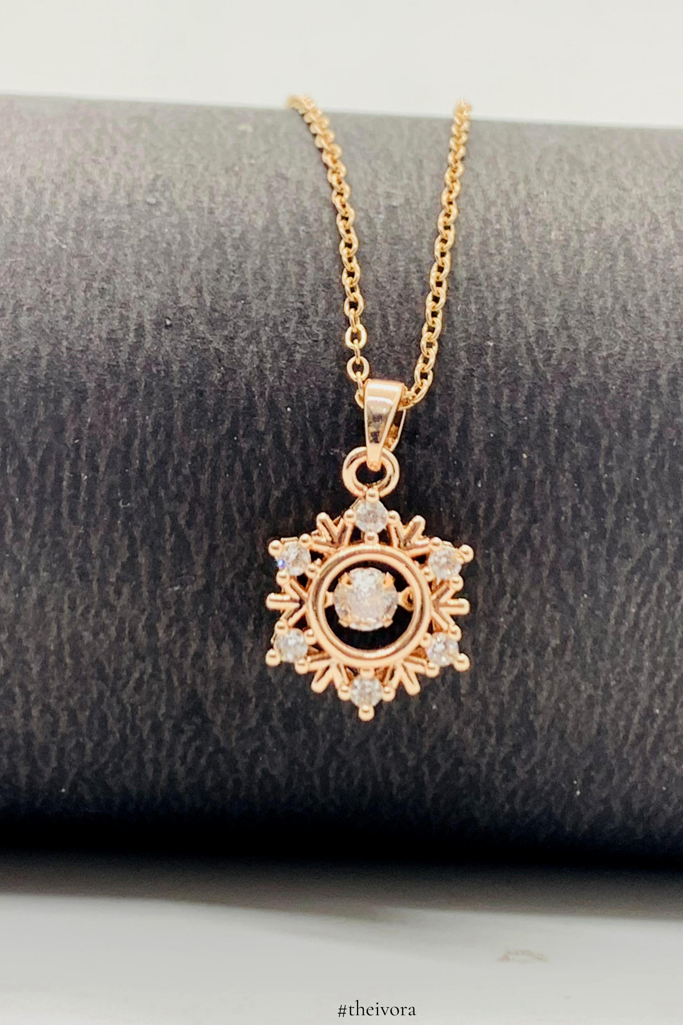 Rose Gold Plated Floral Pendant with Chain