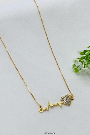 Heartbeat Necklace in Gold