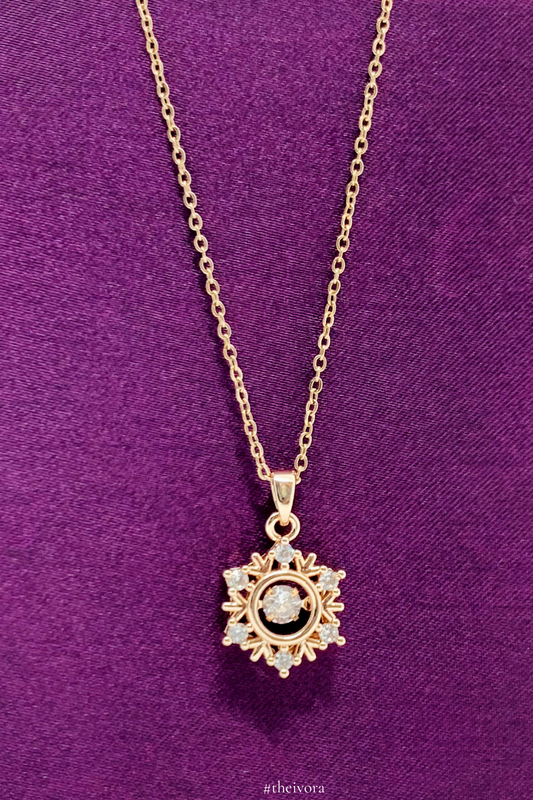 Rose Gold Plated Floral Pendant with Chain