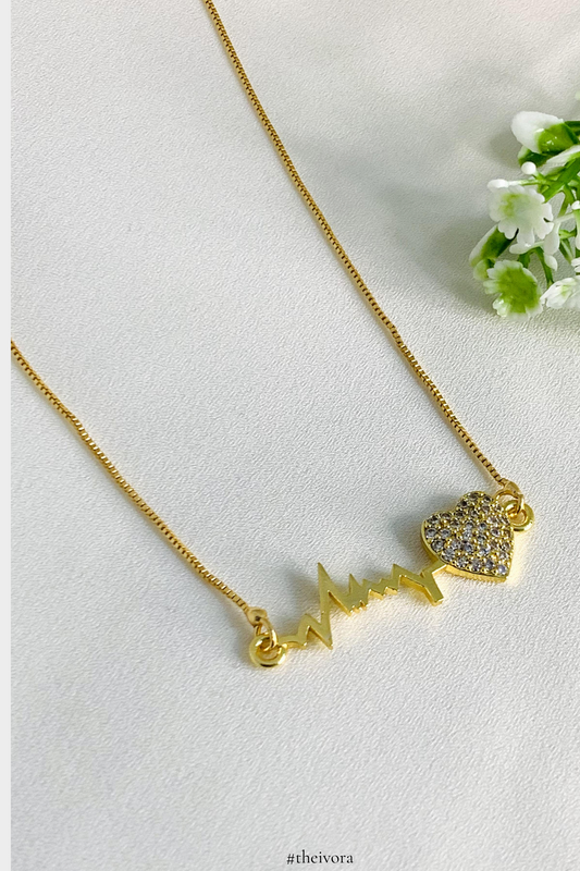 Heartbeat Necklace in Gold